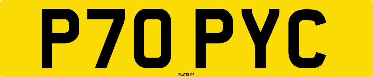 P70 PYC Number Plate