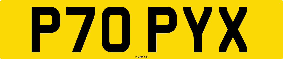P70 PYX Number Plate