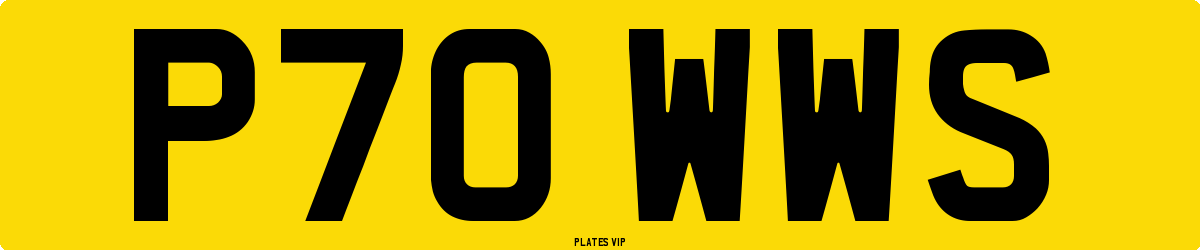 P70 WWS Number Plate