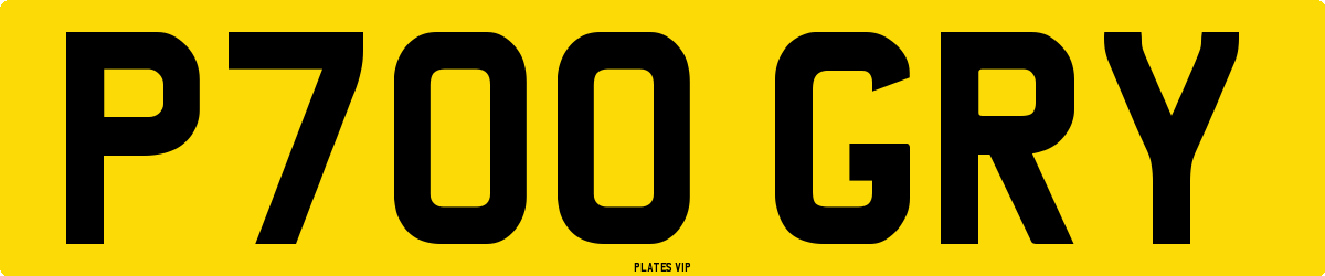 P700 GRY Number Plate