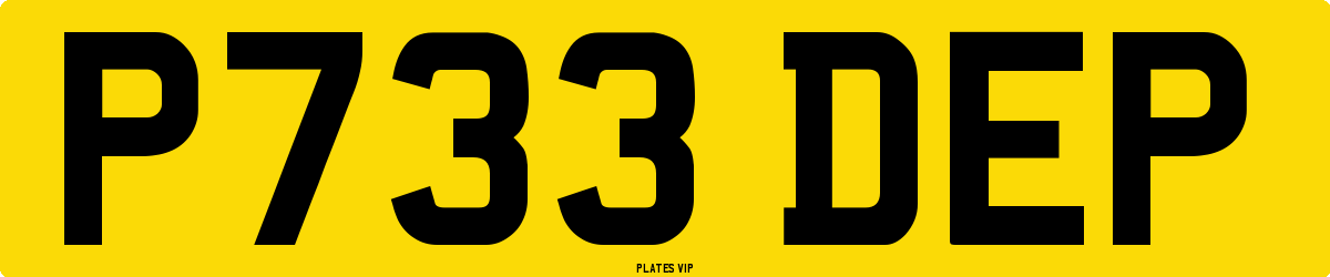 P733 DEP Number Plate