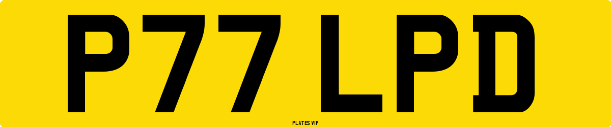 P77 LPD Number Plate