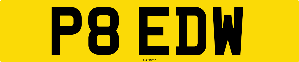 P8 EDW Number Plate