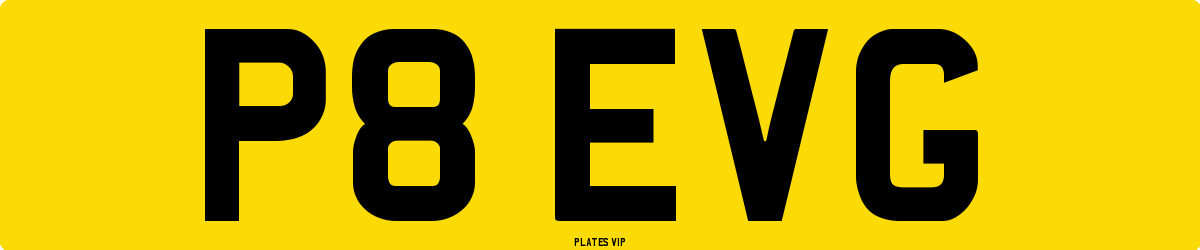 P8 EVG Number Plate
