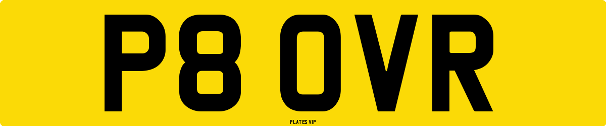 P8 OVR Number Plate
