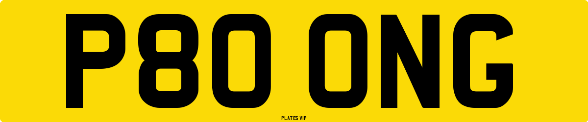 P80 ONG Number Plate