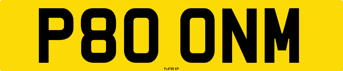 P80 ONM Number Plate