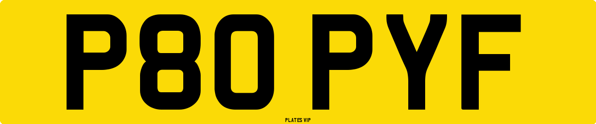 P80 PYF Number Plate