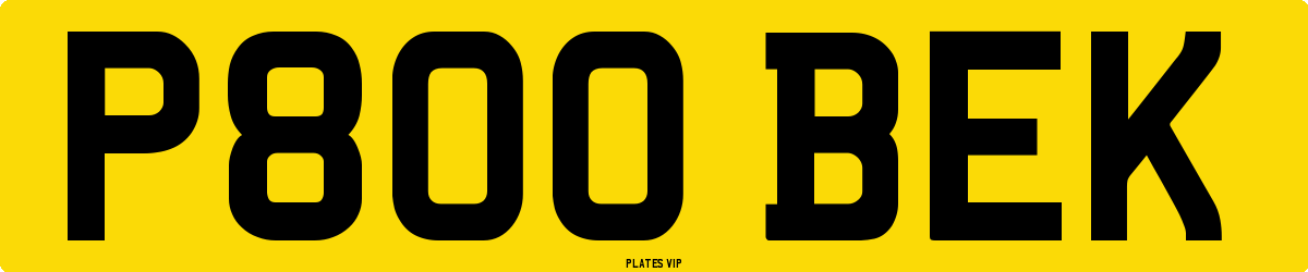 P800 BEK Number Plate