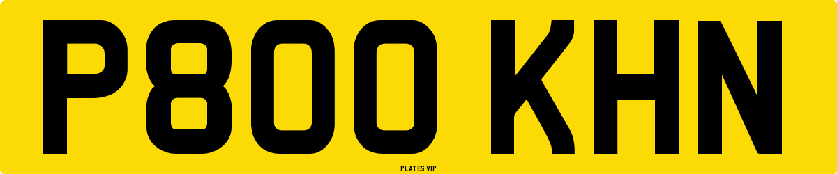 P800 KHN Number Plate