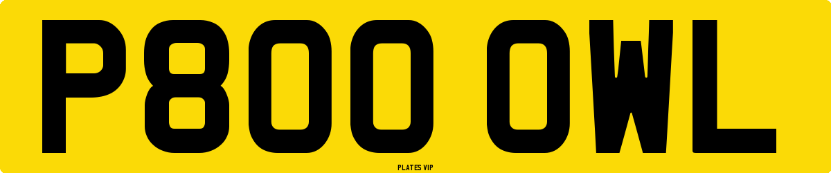 P800 OWL Number Plate