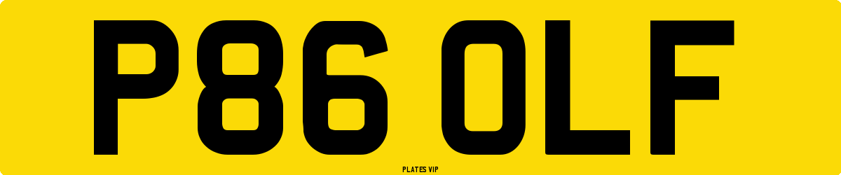 P86 OLF Number Plate