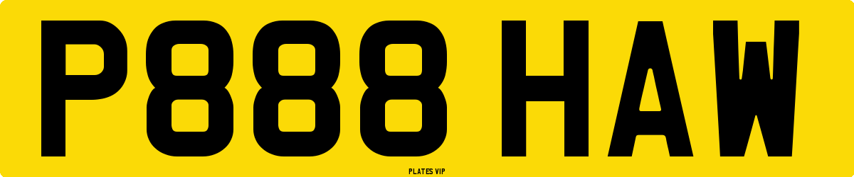 P888 HAW Number Plate