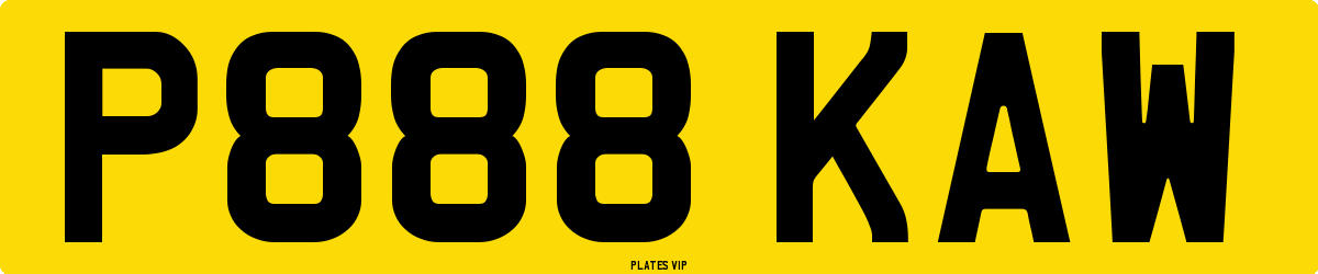 P888 KAW Number Plate
