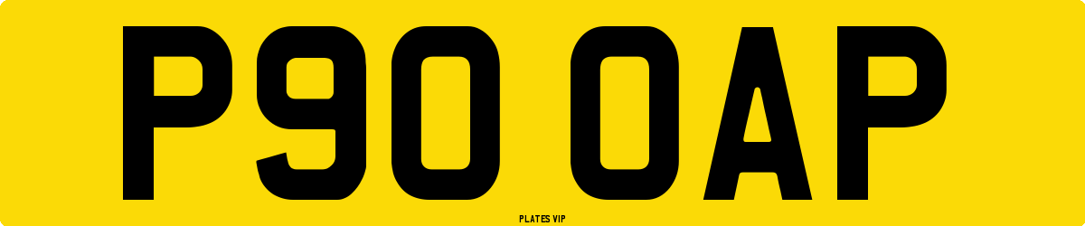 P90 OAP Number Plate