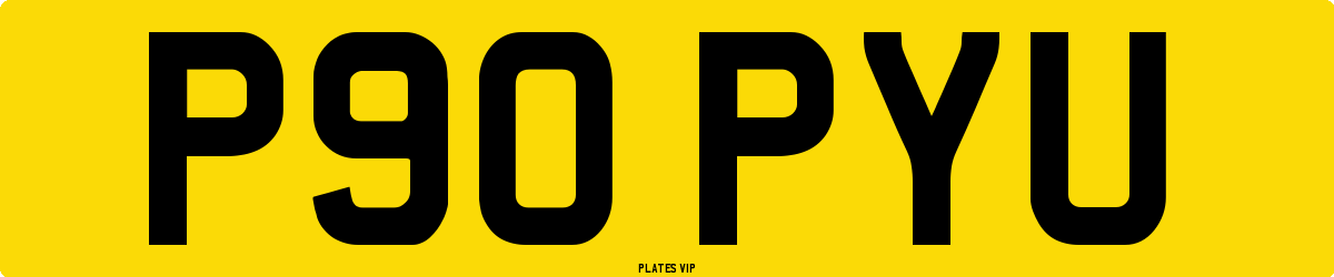 P90 PYU Number Plate