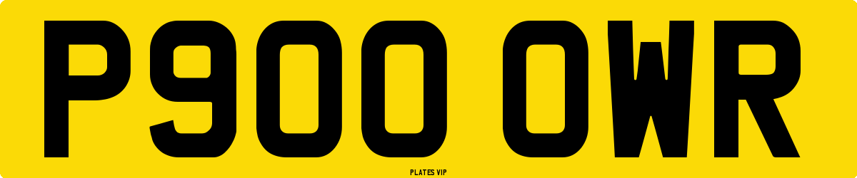 P900 OWR Number Plate