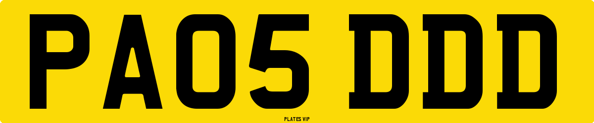 PA05 DDD Number Plate