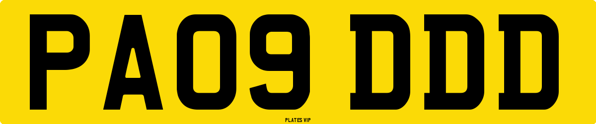 PA09 DDD Number Plate