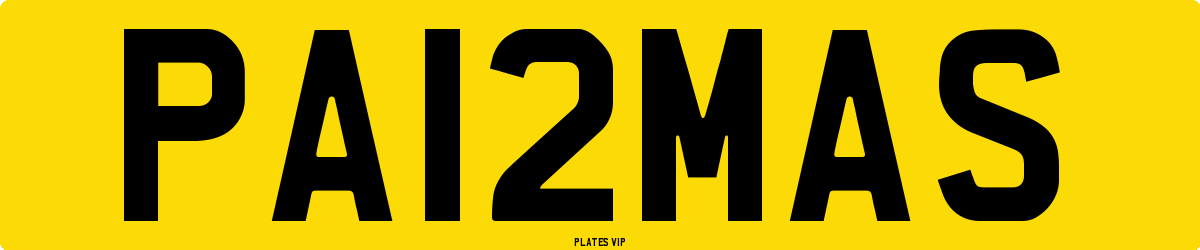PA12MAS Number Plate