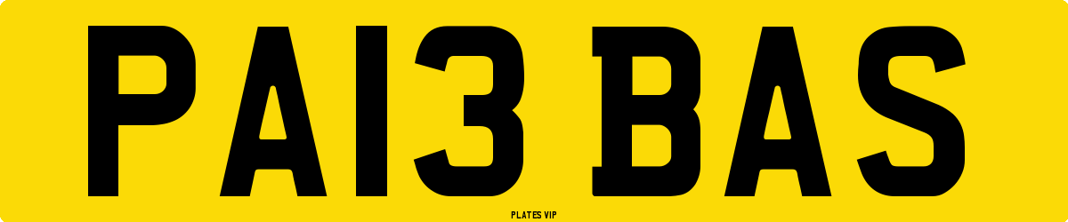 PA13 BAS Number Plate
