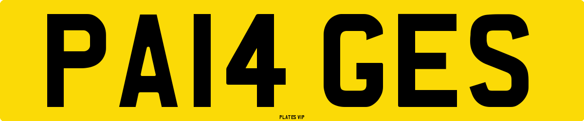 PA14 GES Number Plate