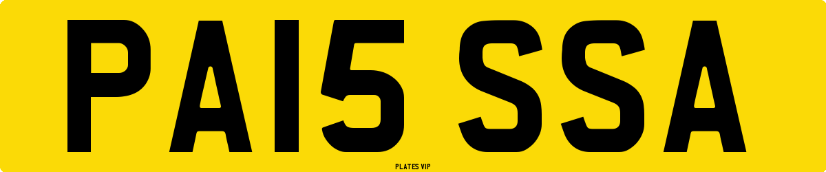 PA15 SSA Number Plate