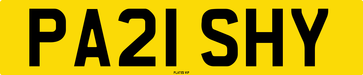 PA21 SHY Number Plate