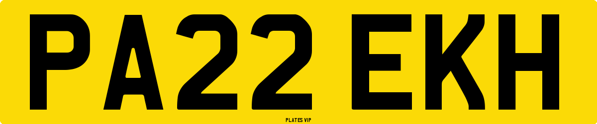 PA22 EKH Number Plate