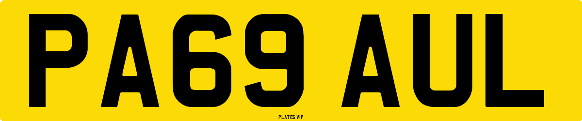 PA69 AUL Number Plate