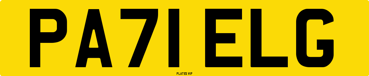 PA71 ELG Number Plate