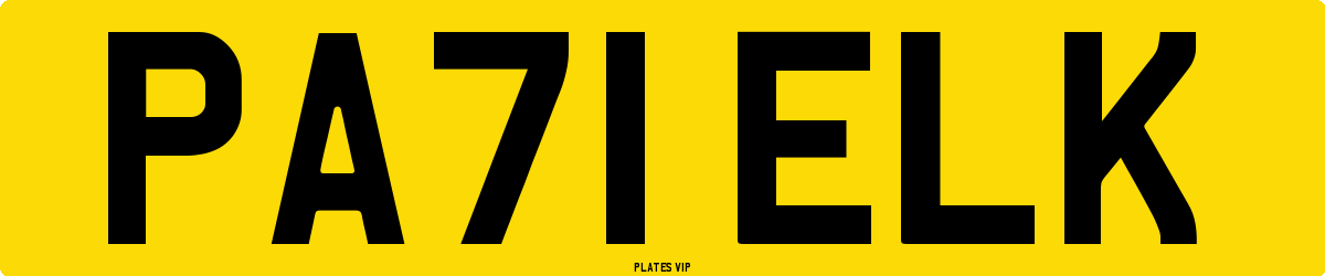 PA71 ELK Number Plate