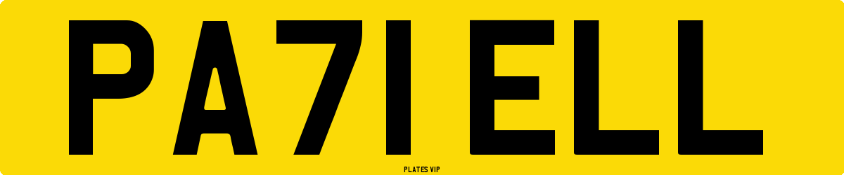 PA71 ELL Number Plate