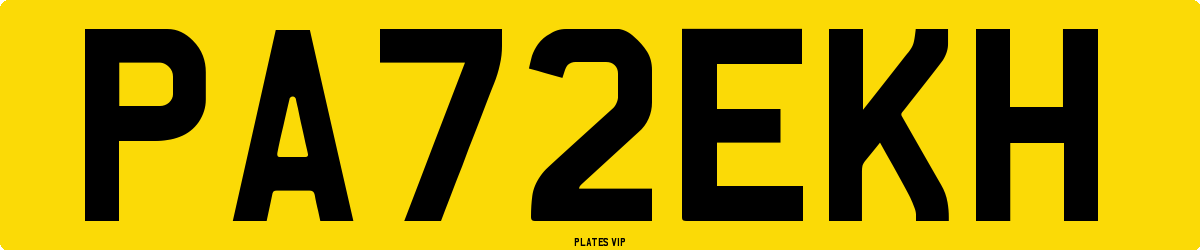 PA72EKH Number Plate