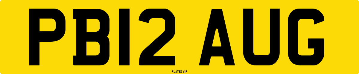 PB12 AUG Number Plate
