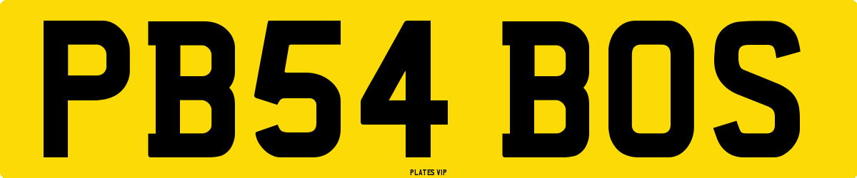 PB54 BOS Number Plate