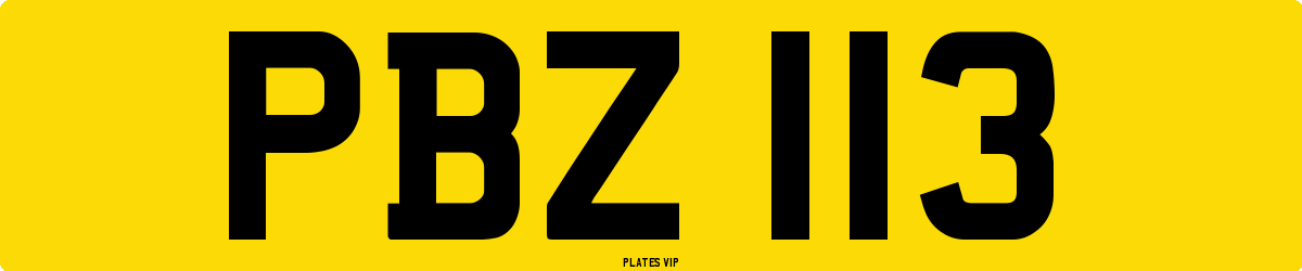 PBZ 113 Number Plate
