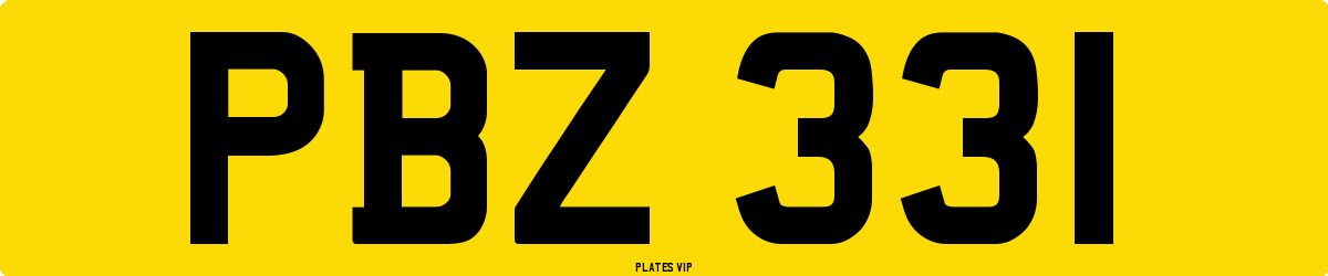 PBZ 331 Number Plate