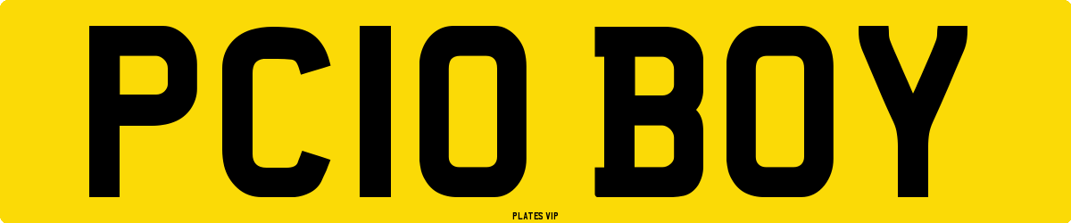 PC10 BOY Number Plate