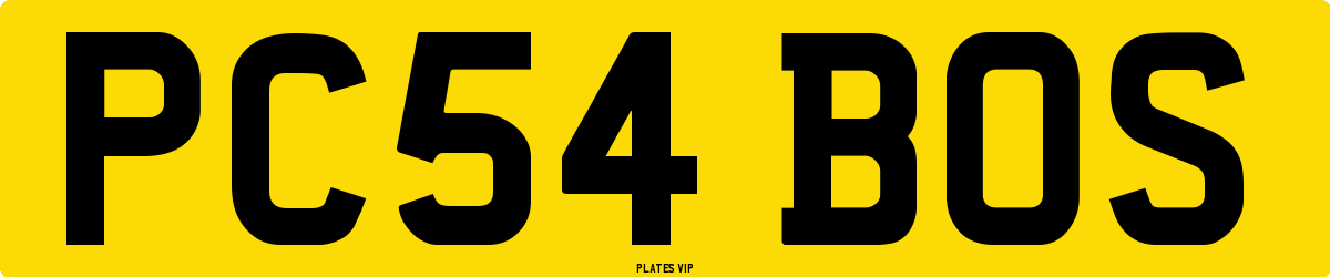 PC54 BOS Number Plate