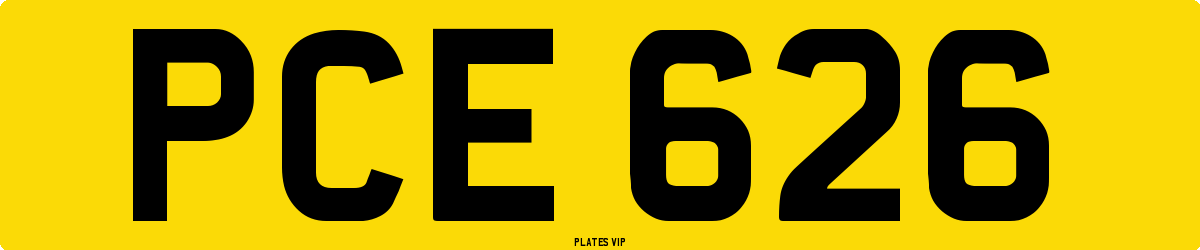 PCE 626 Number Plate