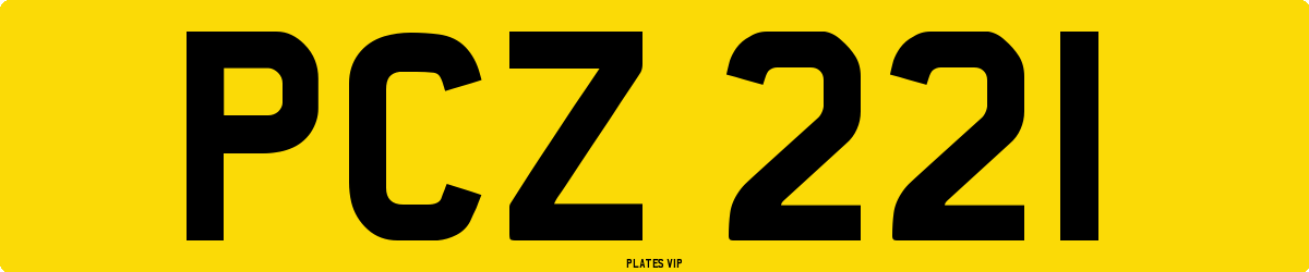 PCZ 221 Number Plate