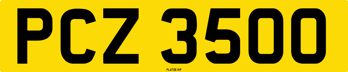 PCZ 3500 Number Plate