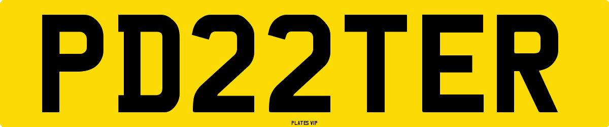 PD22TER Number Plate