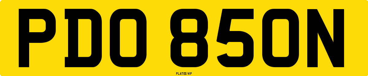 PDO 850N Number Plate