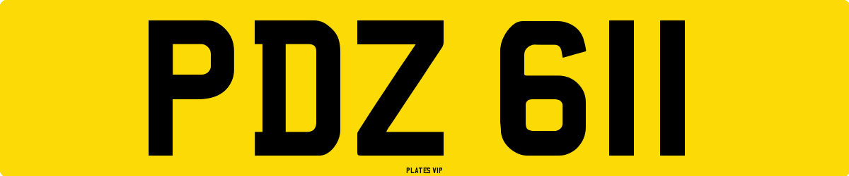 PDZ 611 Number Plate