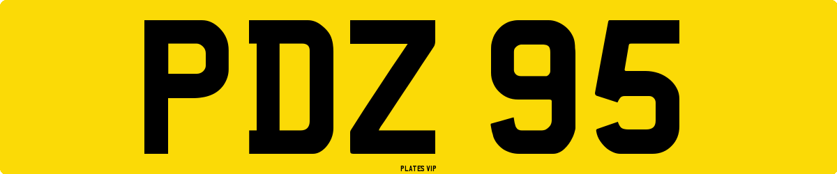 PDZ 95 Number Plate