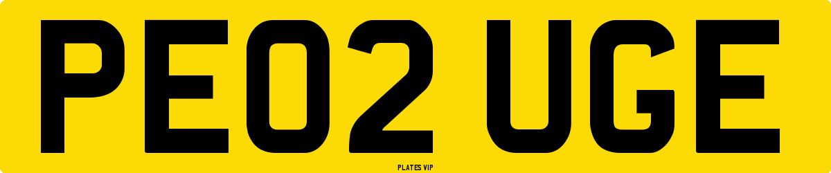 PE02 UGE Number Plate