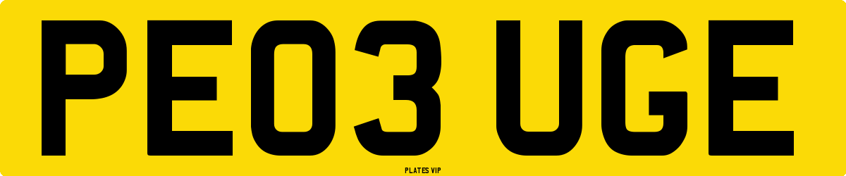 PE03 UGE Number Plate