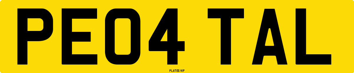 PE04 TAL Number Plate